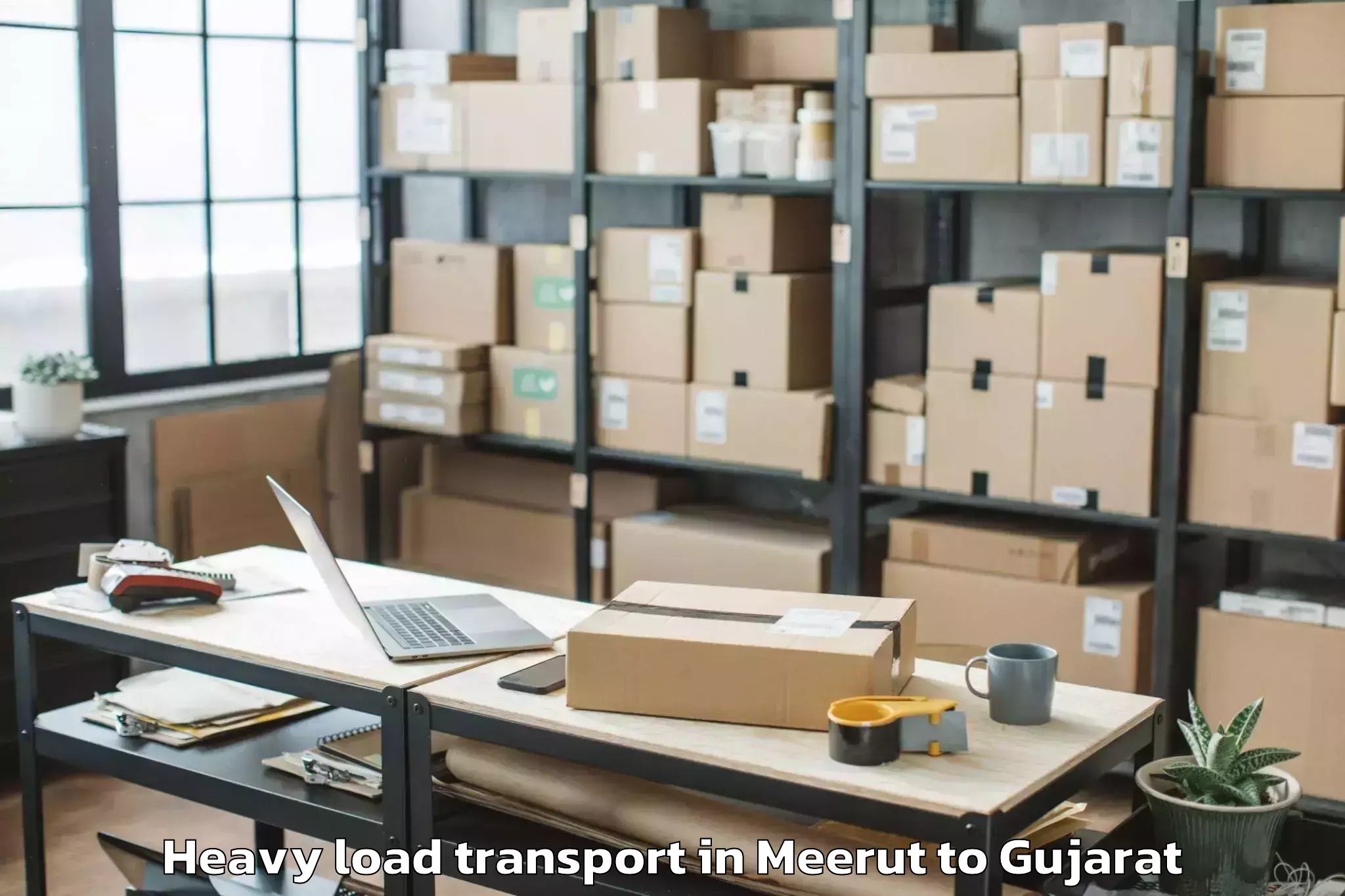 Book Meerut to Mangrol Heavy Load Transport Online